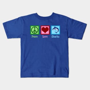 Peace Love Sharks Kids T-Shirt